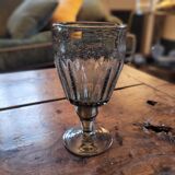 Footed glass La Rochère, 70's bubble glass