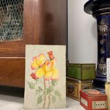 Watercolor with vintage roses