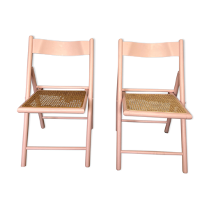 Lot de deux chaises rose - pastel