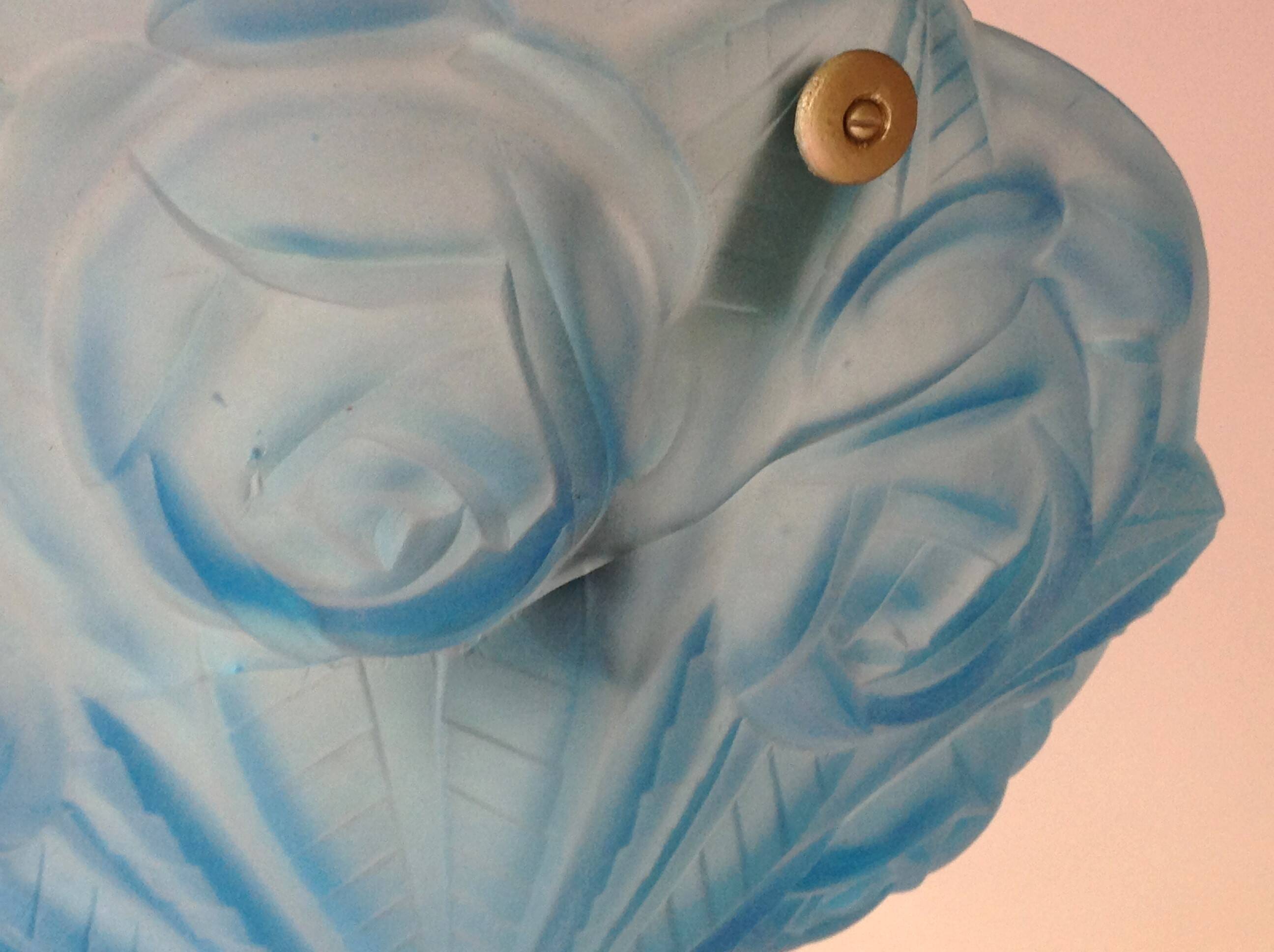 Suspension in blue glass paste signed Degué / art deco style