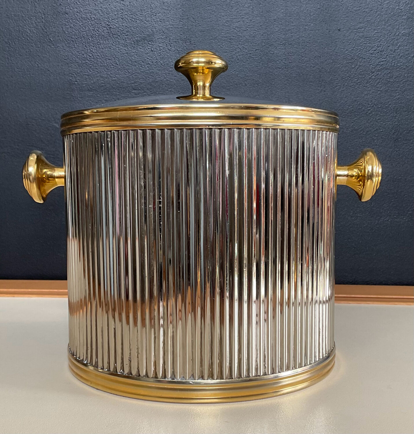 Vintage ice bucket from the 1970s.