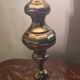 lampe laiton polie 1970 abat jour pate verre vianne 56x35 elec ok