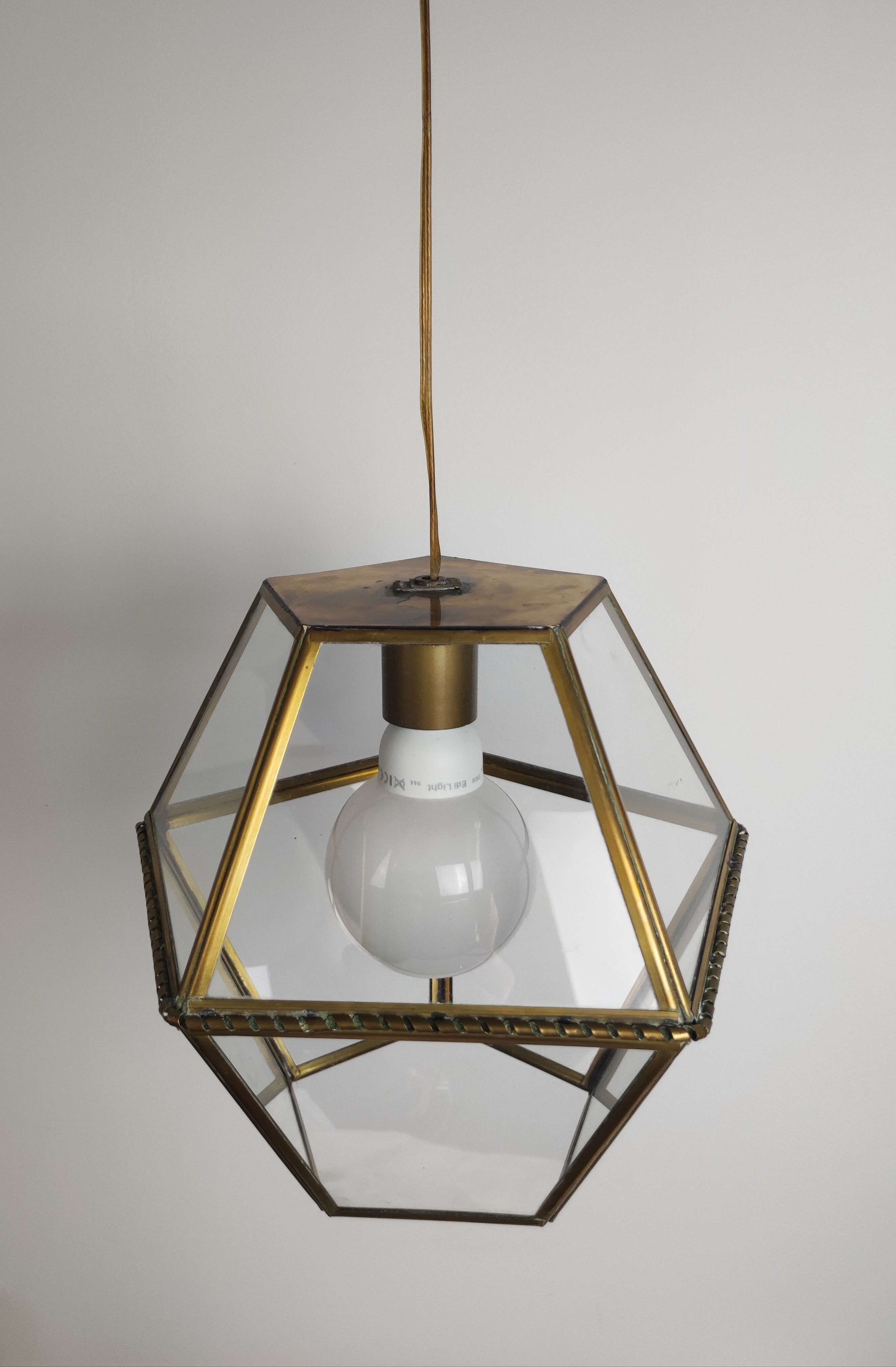 Lantern walkable glass and brass