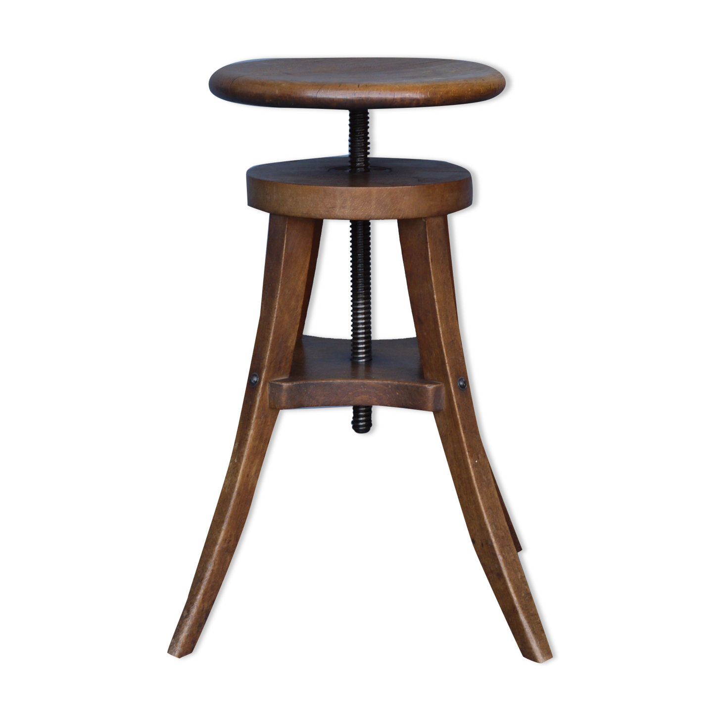 Industrial adjustable piano stool. 1930s
