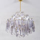 Large Venini Mid Century Italian Modern Triedri Murano Glass Chandelier