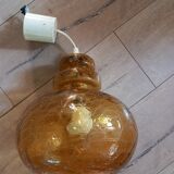 Vintage molded glass pendant light