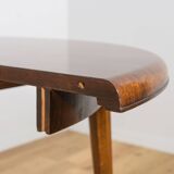 Art Deco Round Extendable Teak Dining Table, France, 1930s