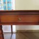 minister's desk - 2 drawers - solid wood - faux leather writing pad - Louis Philippe