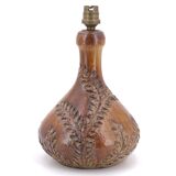 Sésame Vallauris ceramic lamp, raffia lampshade, 1970s