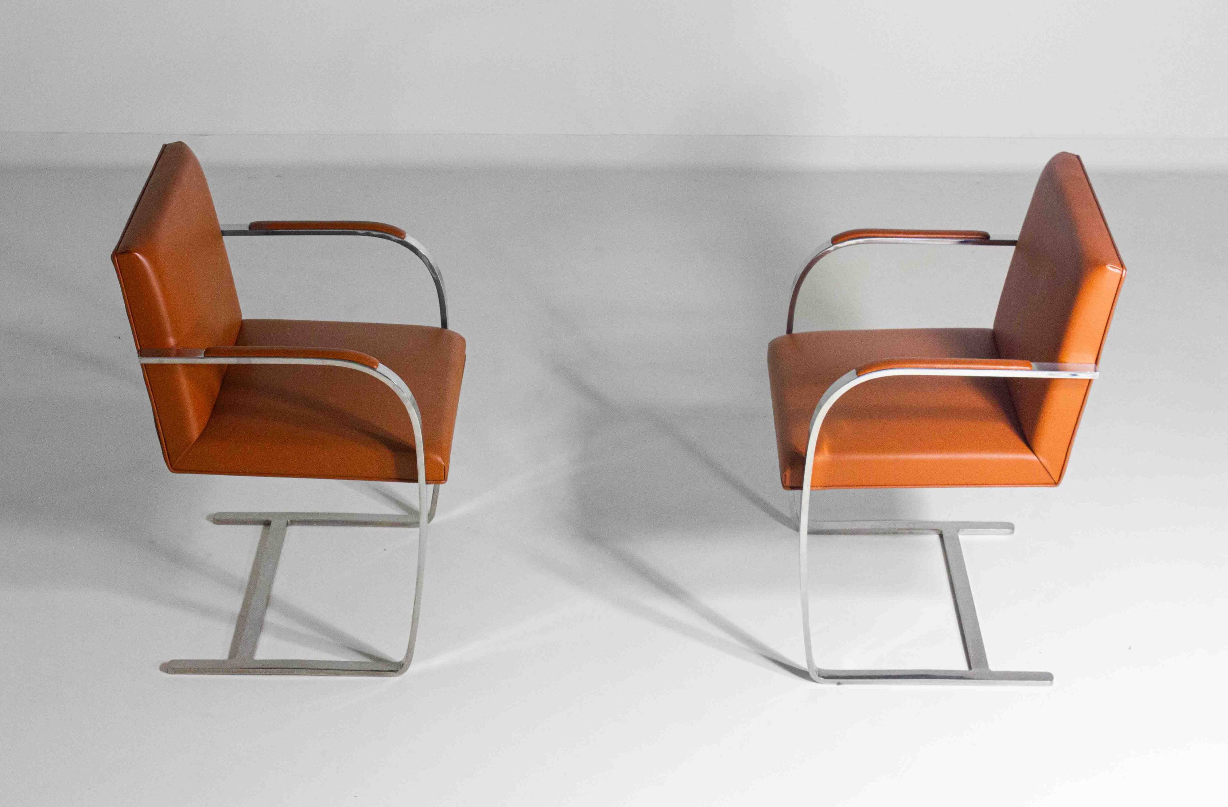 Set of 3 BRNO chairs by Mies van der Rohe for Knoll International, 1970s