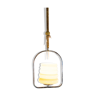 Classic art deco suspension lamp in chrome and opalin glass