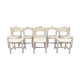 Original white lace-up vintage chairs (series of 8) stamp manufacturer L E 1995