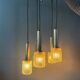 Lampe suspendue en cascade de verre cristal du milieu du siècle