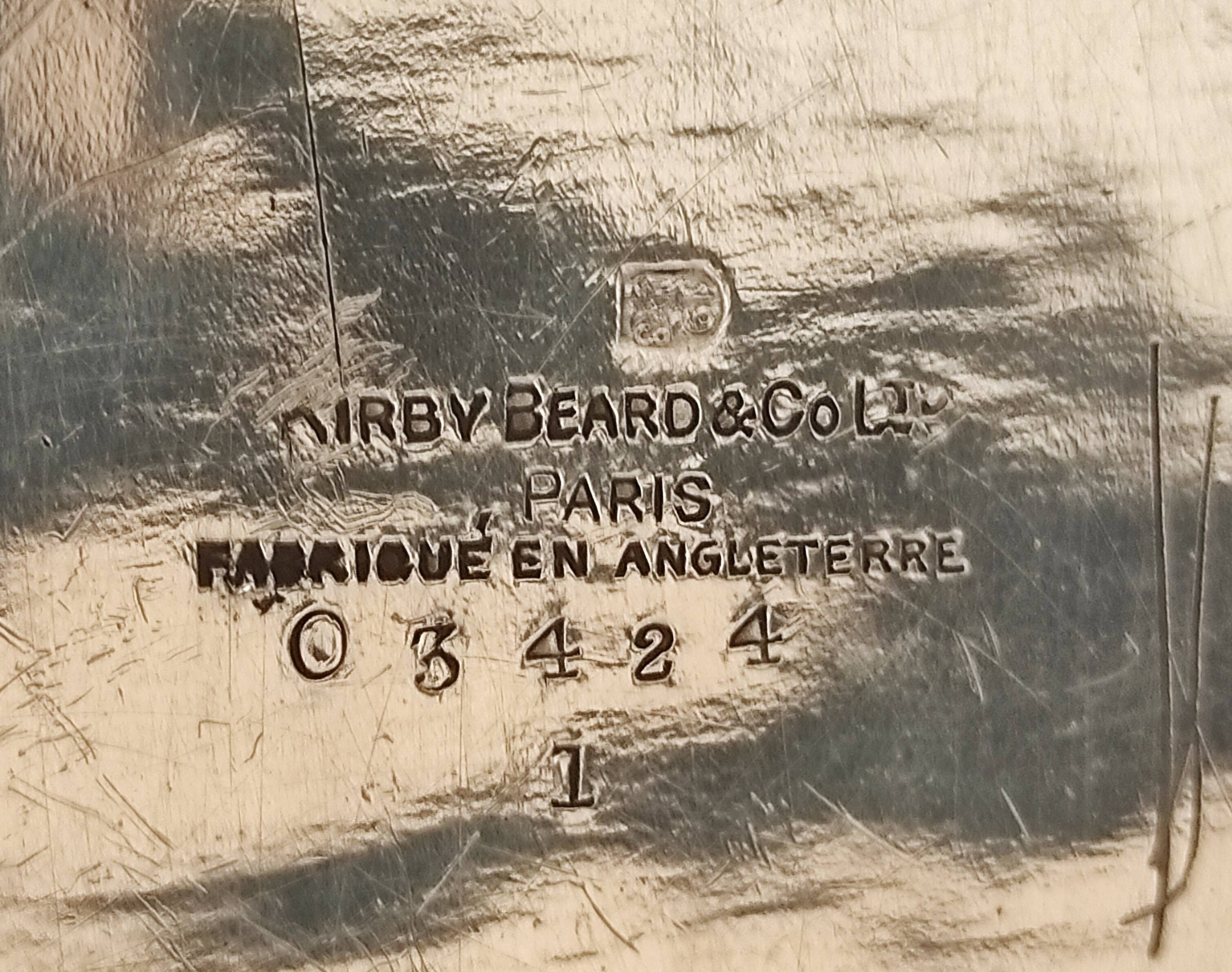 Silverplated tea pot, Kirby, Beard & Co, Paris, Made in England