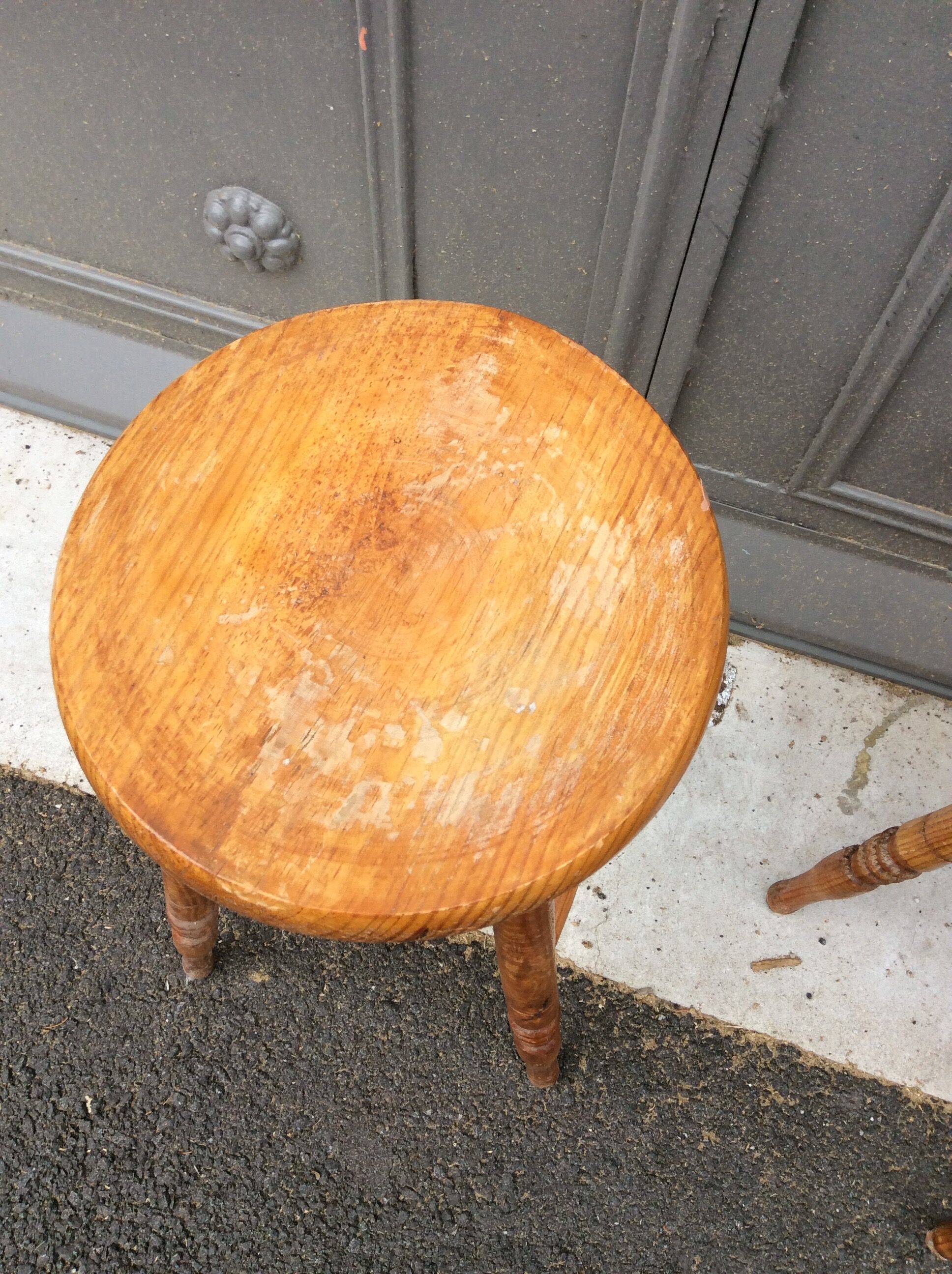 Pair of vintage rustic stools