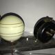 Lampe opaline sur marbre avec réveil Jaz