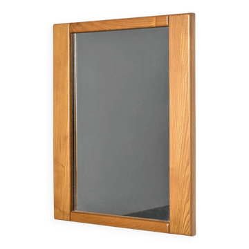 Mirror in elm by Maison Regain, France, circa 1970.