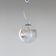 Italian Modern Space Age Pendant Light, Glass & Silver Metal, 1980s