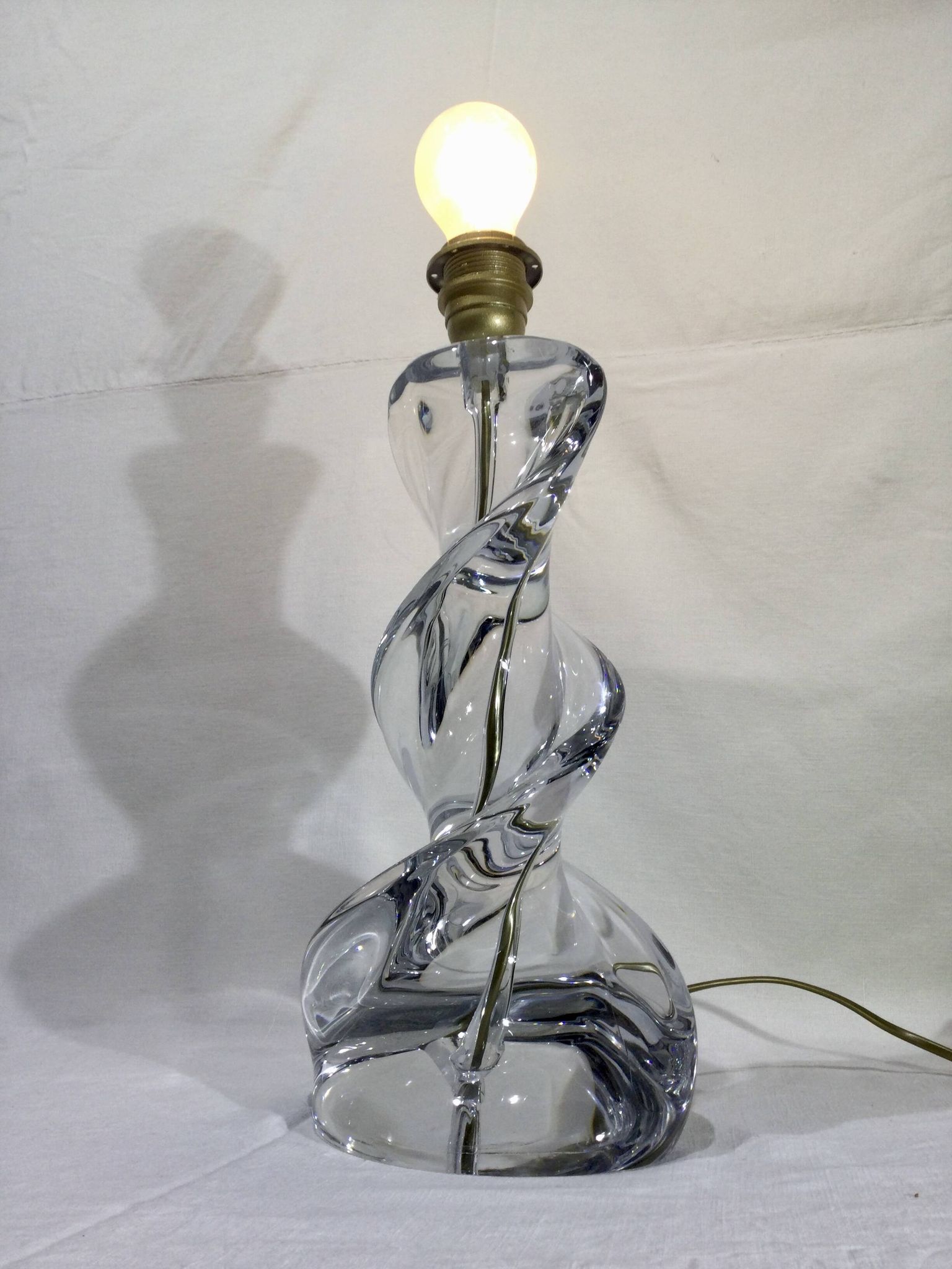 Pied de lampe en cristal de Sèvres