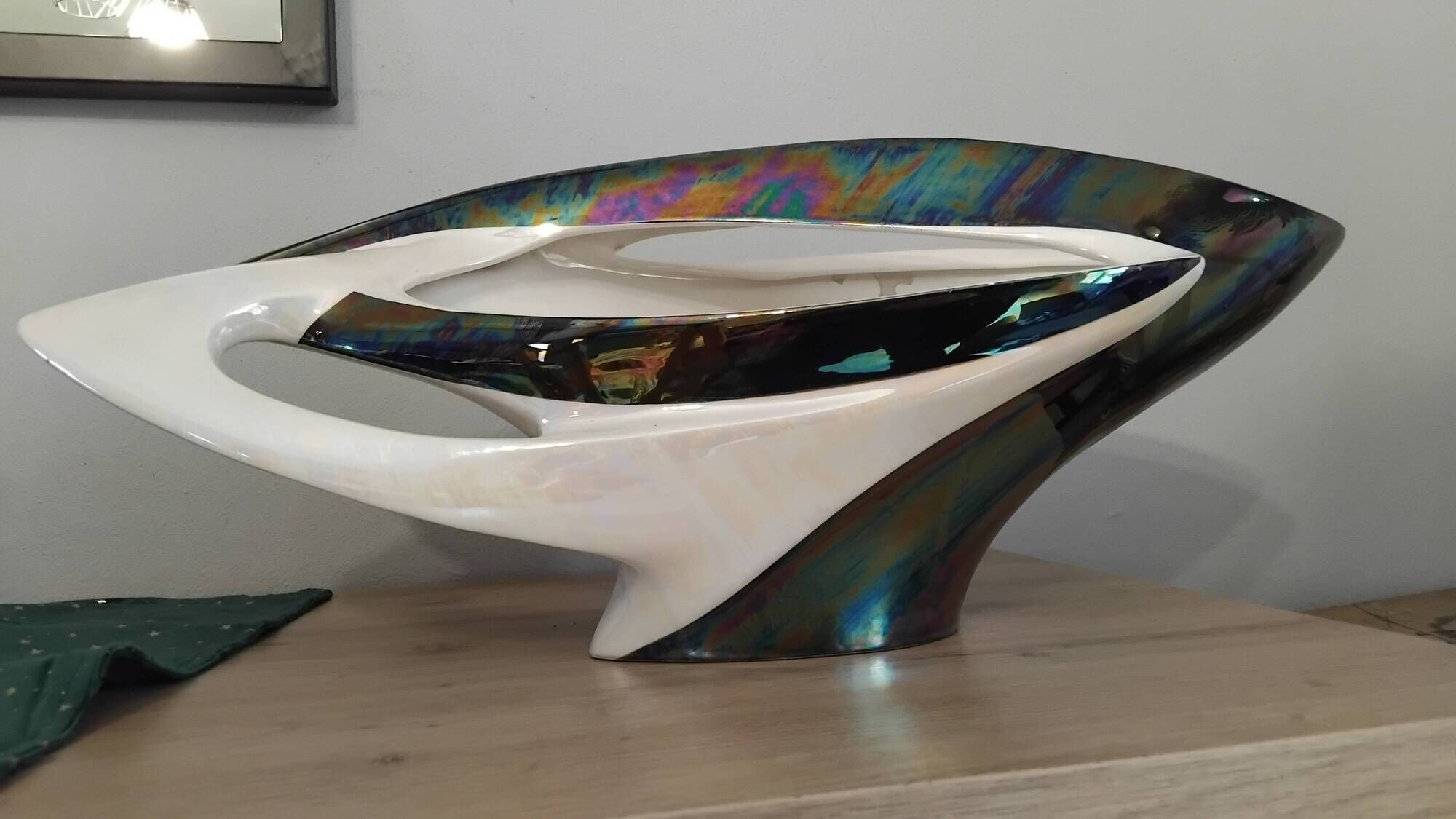 Vintage italian ceramic fruit bowl/vase, 1960s, camillo lusso, 60s vase