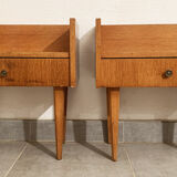 Pair of vintage teak bedside tables from the 60s.