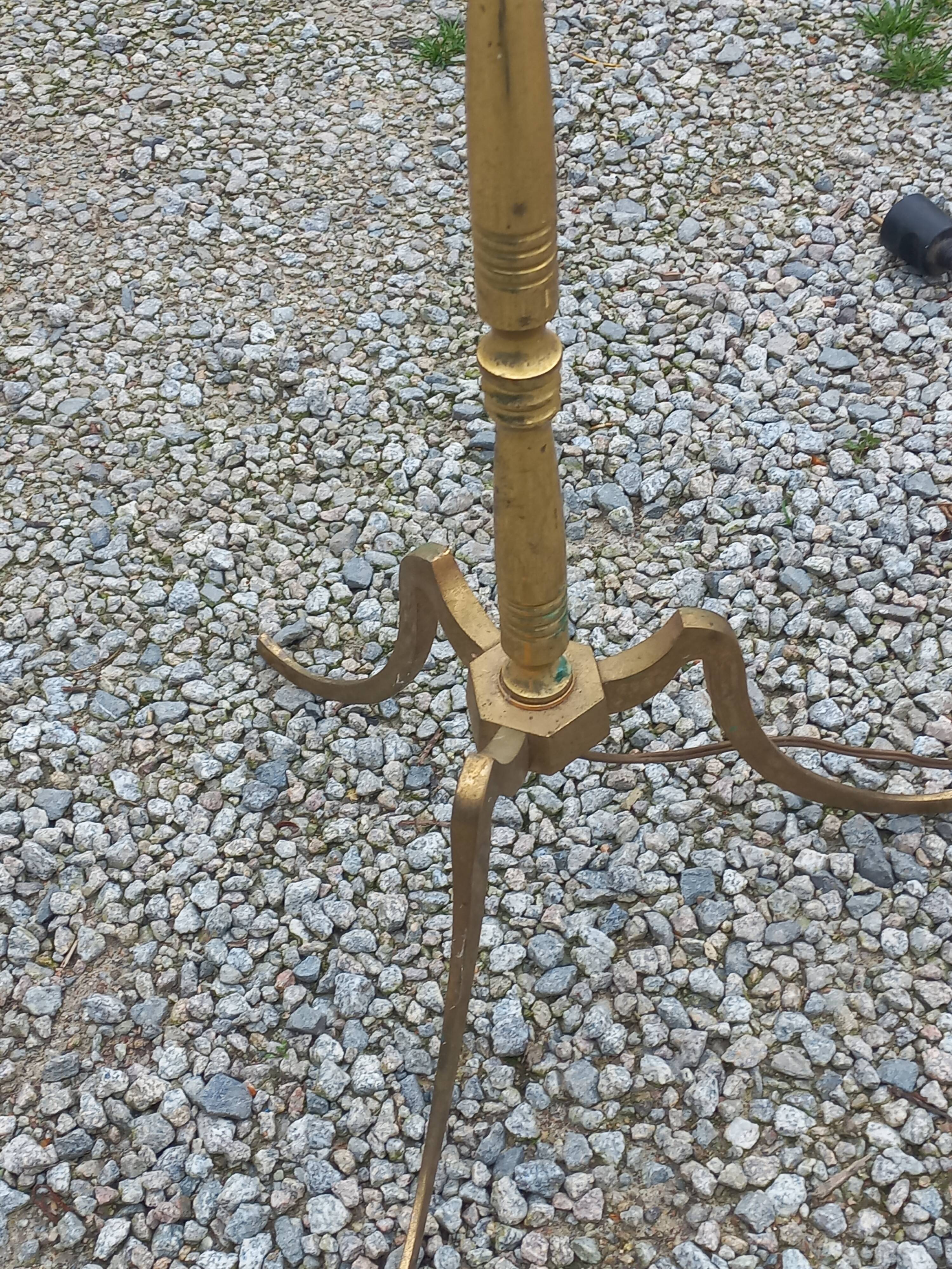 50s floor lamp in gilded brass