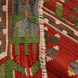 5x11 Kilim Red & Blue Geometric Vintage Rug, 168x342Cm