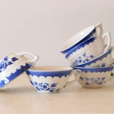 Vintage cups stencil pattern x 6, vintage, 1950
