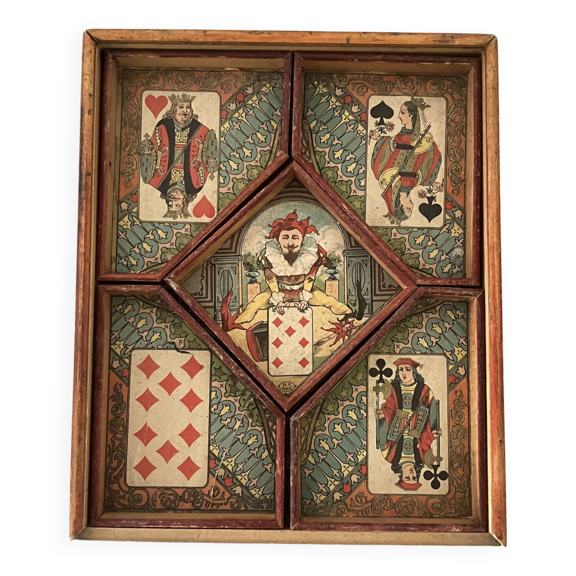 Ancienne Mallette De Jeux Le Nain Jaune – JJF – Circa 1900 (France)