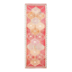 Tapis de couloir turc vintage rose et rouge, 95 x 294 cm