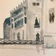 Watercolor painting "Twilight in Venice at the Cipriani", signed