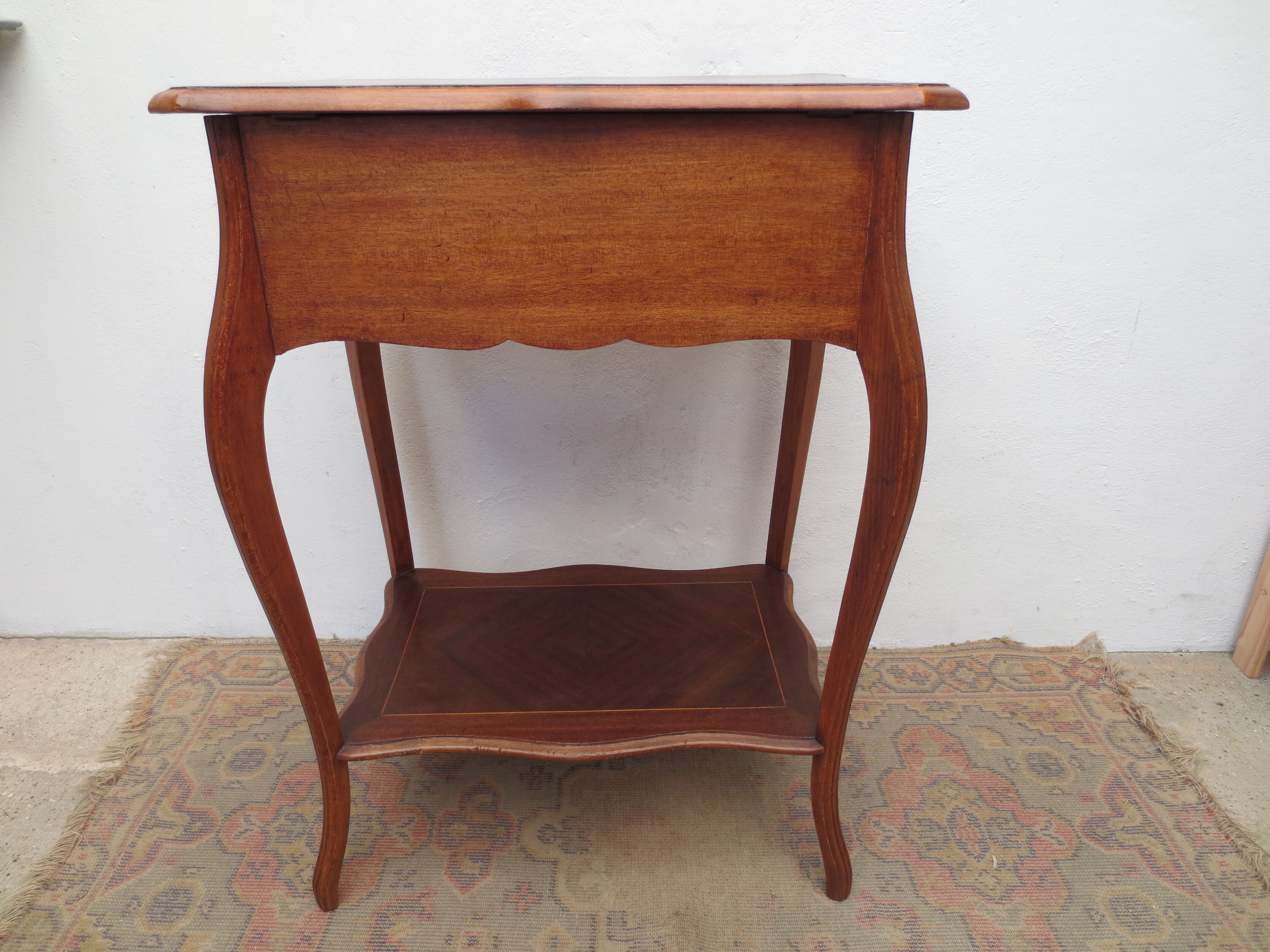 Former walnut marquetry sewing basket