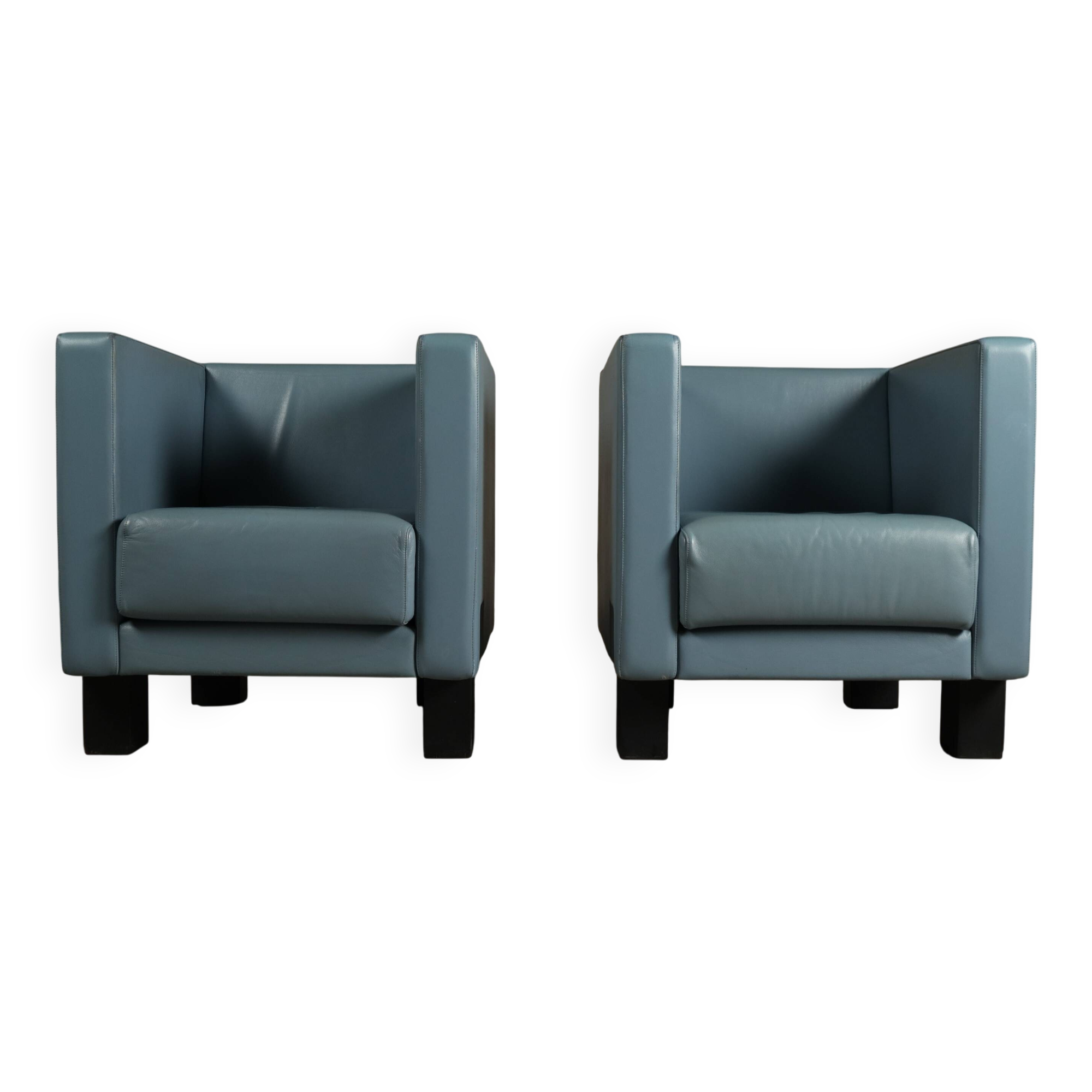 Paire de fauteuils « Moji » de Shigeru Uchida pour Poltrona Frau