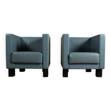 Pair of “Moji” Armchairs by Shigeru Uchida for Poltrona Frau