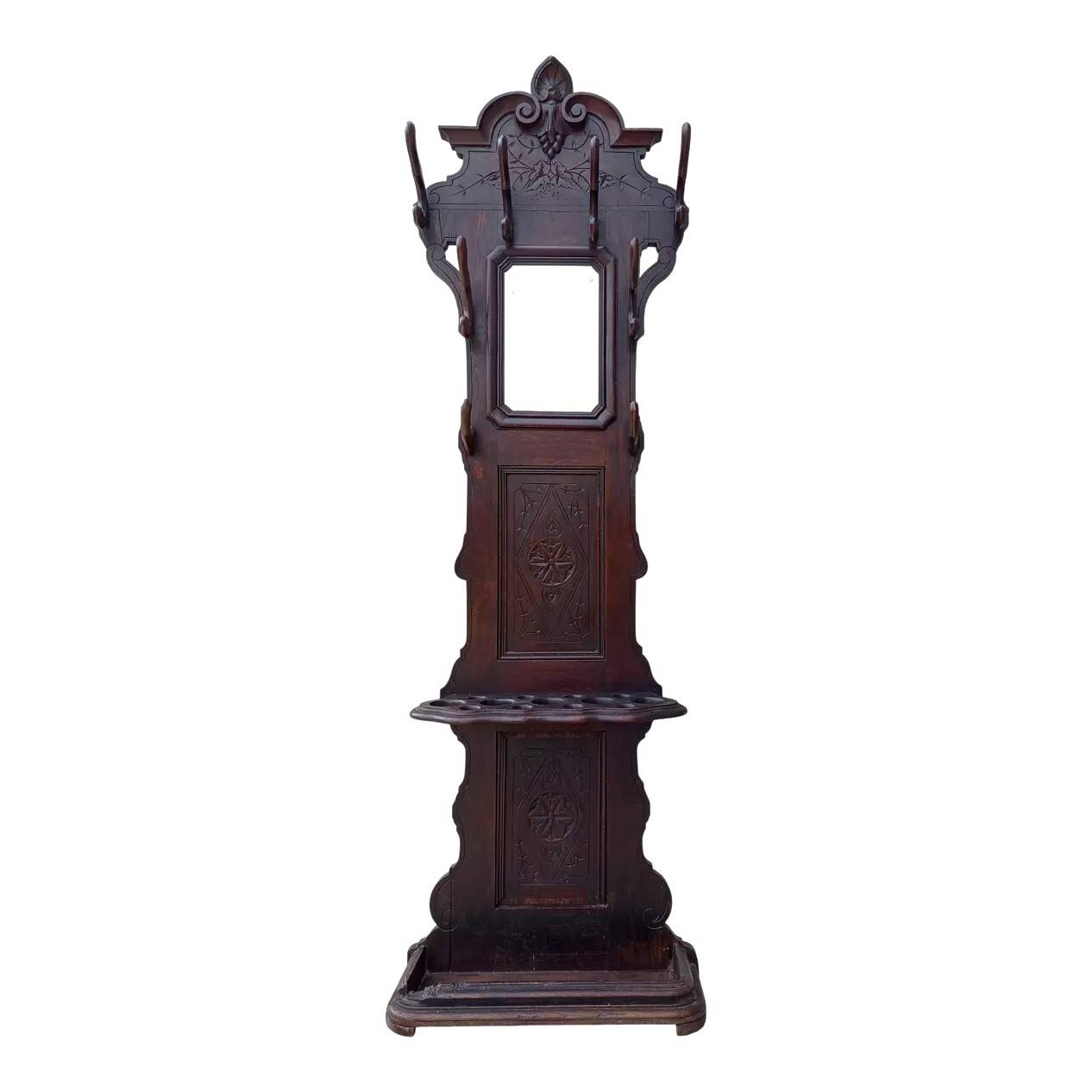 Louis XV Oak Coat Rack Hall Stand 19th Century