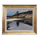 1948 Mid-Century Modern Swedish "Still" Vintage Landscape Oil Painting, Framed
