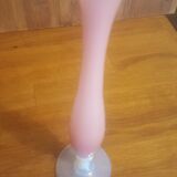 Vintage pink opaline soliflore vase Height 24 cm
