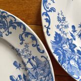 12 small flat plates "Campanule" Saint Amand and Hamage
