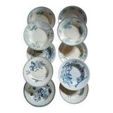 10 antique deep plates in ironstone