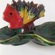 Vintage 1960s-1970s fish barbotine pocket vases