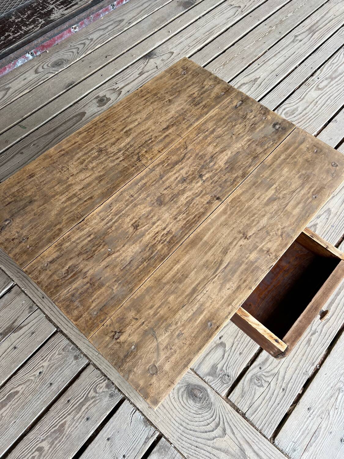 Raw wood coffee table