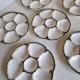 Set of 6 oyster shell plates from the Gien factory