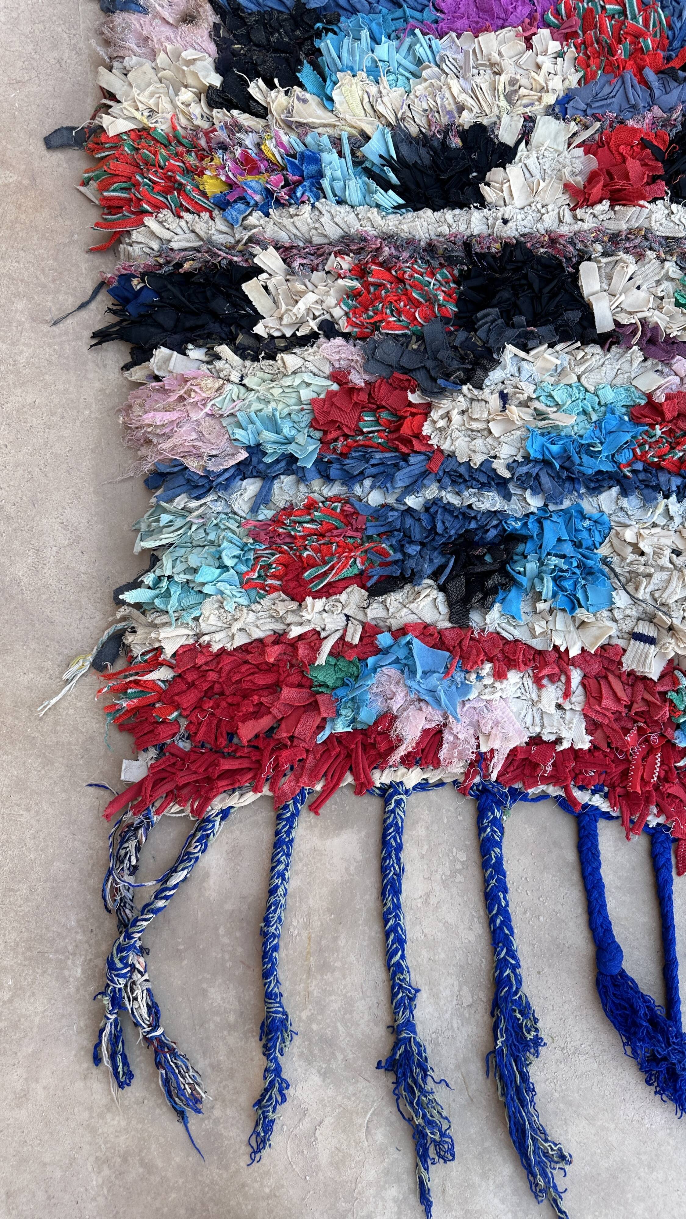 Colorful Boucherouite Moroccan rug - 77 x 173 cm