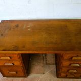 Art Nouveau oak desk and chair