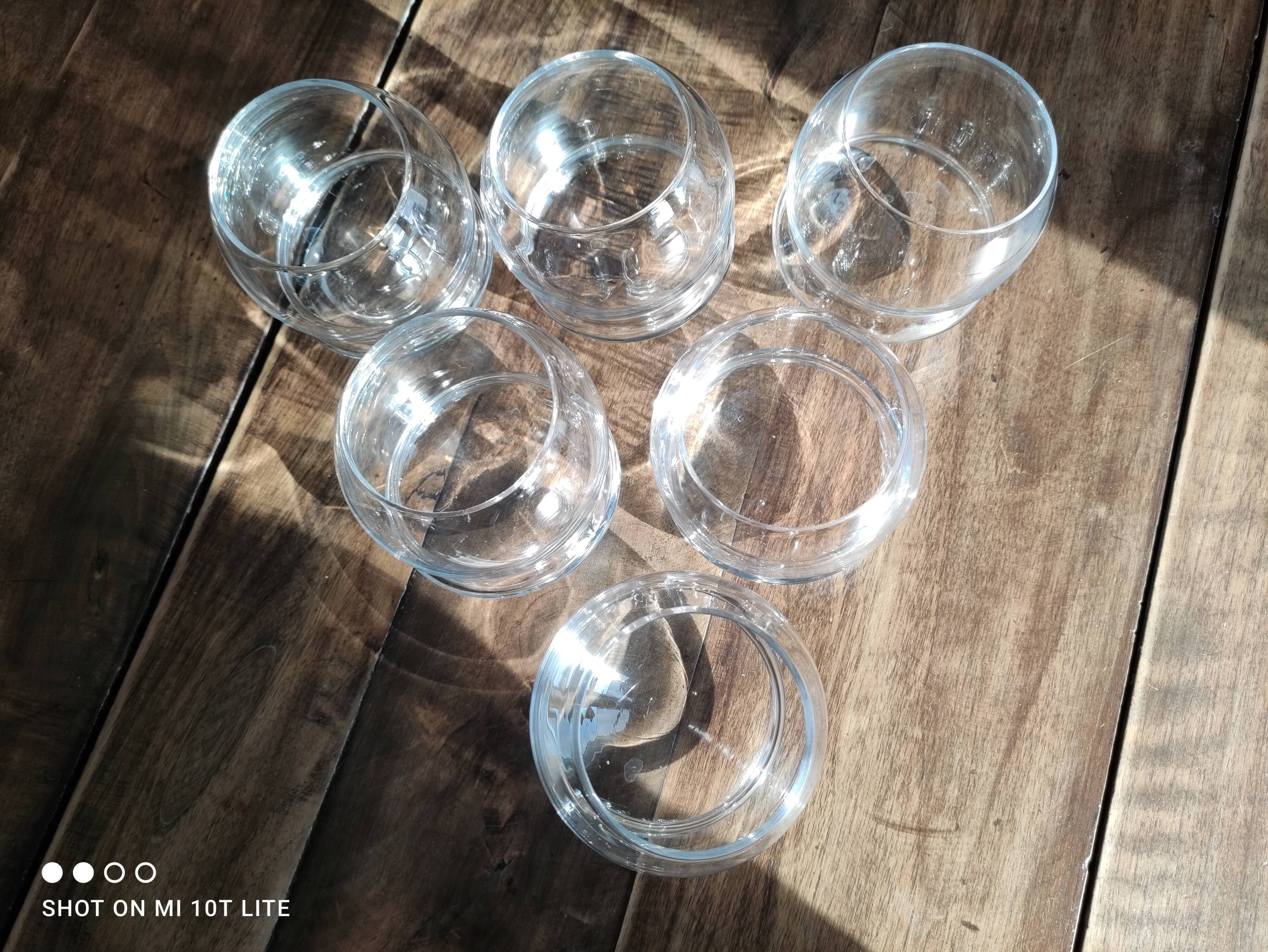 Set of 6 vintage culbuto glass whiskey glasses