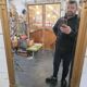 Trumeau art déco doré, miroir biseauté