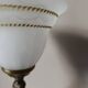 Retro chic living room lamp in white marble and brass