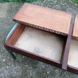 Vintage school desk coffee table with chests