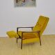 Mid-century armchair with folding footrest, 1960s