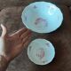 Ensemble coupe et 6 coupelles porcelaine Bavaria